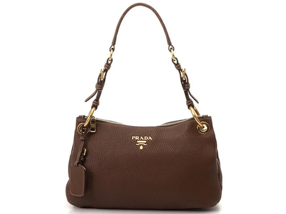 Prada Shoulder Bag Brown Leather
